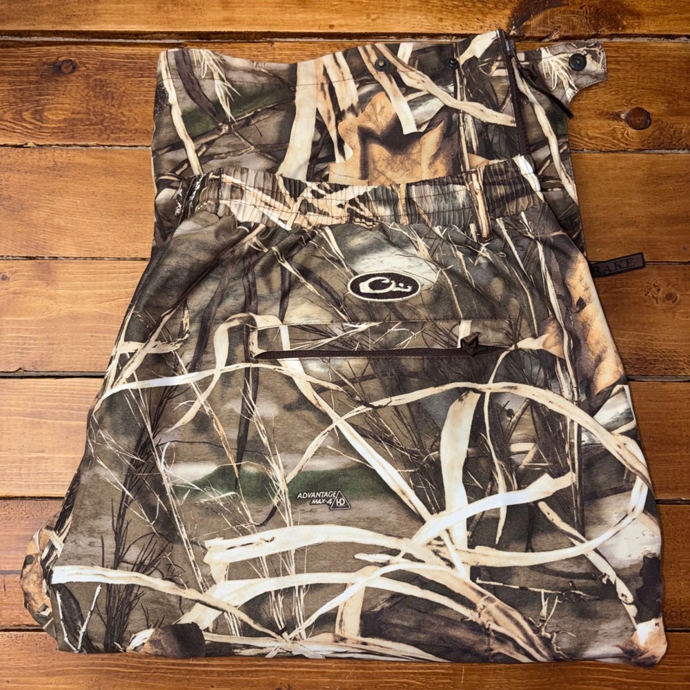 Drake Waterfowl Systems Pants Mens 2XL Camo Advantage Max-4 HD Mesh Lined Zipper